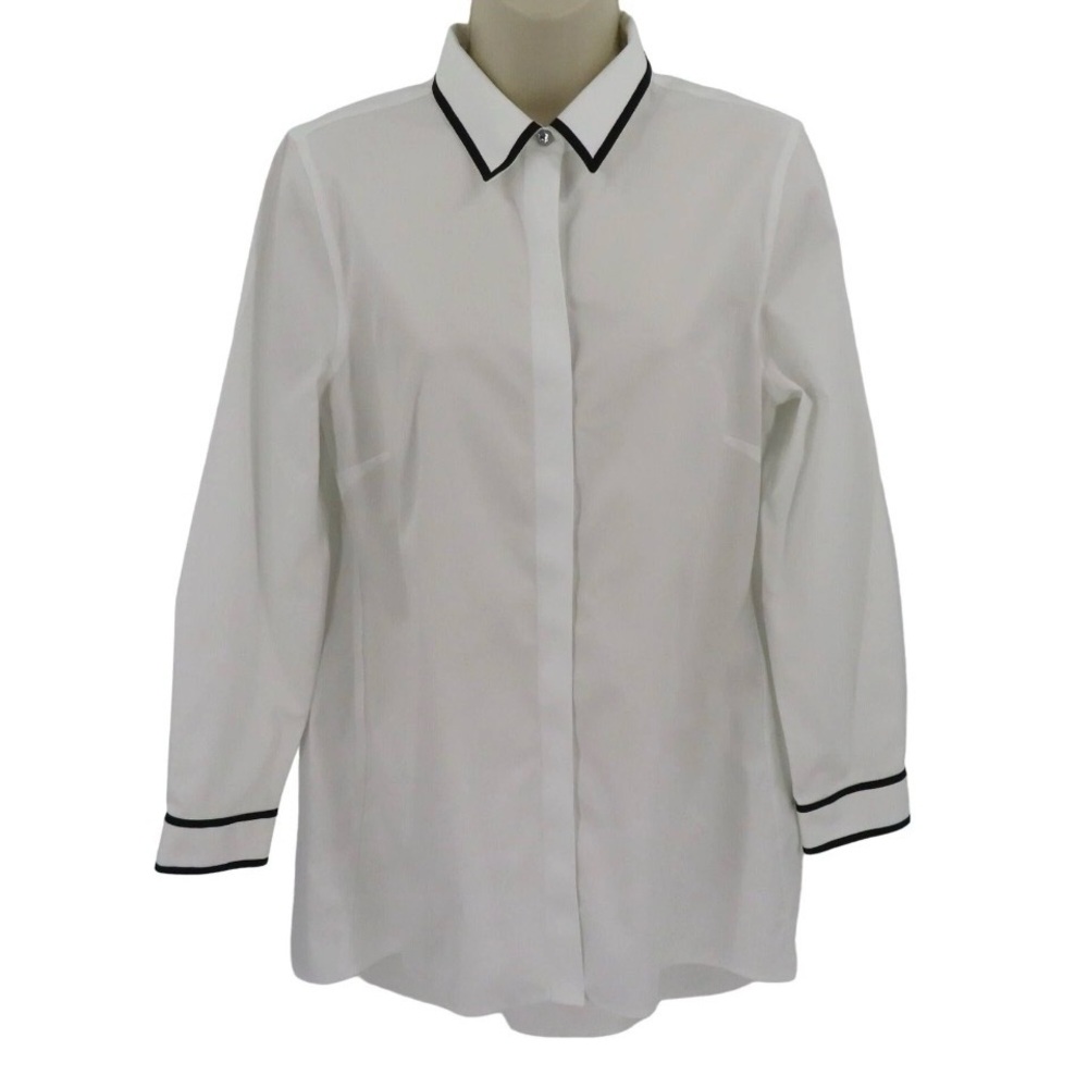 Chicos No Iron Contrast Trim Blouse